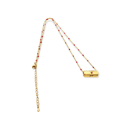 Necklace steel gold with hexagon love march